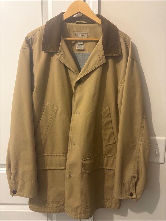 L.L. Bean Other - L.L. Bean Tan Field Jacket with Brown Corduroy Collar